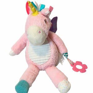Make Believe Ideas Unicorn Wings Crinkle Rattle Teether Rings Plush Toy 14"